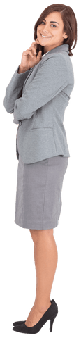 Happy Businesswoman Smiling on Transparent Background