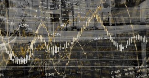 digital financial data overlay on construction site - Download Free Stock Images Pikwizard.com