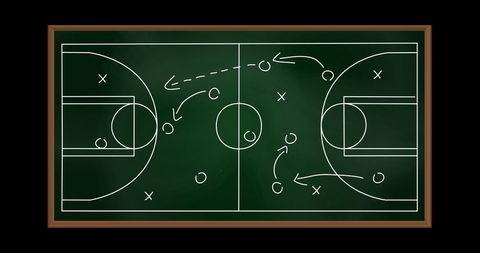 Basketball Strategy Illustrated on Chalkboard in Classroom Setting - Download Free Stock Images Pikwizard.com