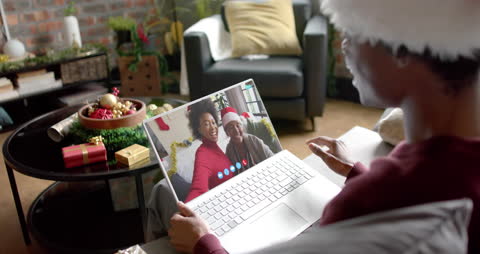 Family Connecting through Holiday Video Chat
