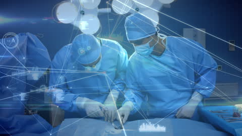 Surgeons Performing Surgery with Technology Integrations