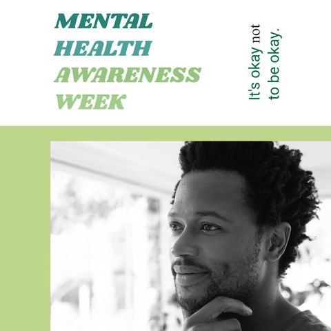 Mental Health Awareness Week Poster with Contemplative Man - Download Free Stock Templates Pikwizard.com