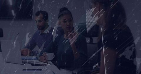 Business Team Collaborating and Brainstorming Ideas in Modern Office