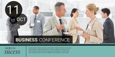 Networking at Vibrant Business Conference Event - Download Free Stock Templates Pikwizard.com