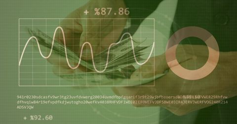 Businessman Analyzing Financial Data Holding Dollars