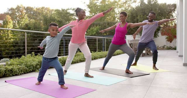 African American Family Practicing Yoga Outdoors - Download Free Stock Images Pikwizard.com