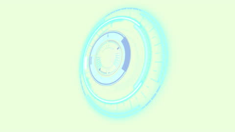 Futuristic Clock with Digital Interface Animation