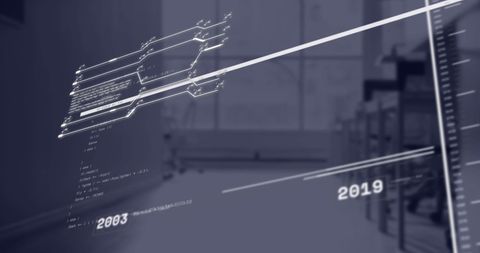Digital Interface with Data Lines in Modern Office Ambiance