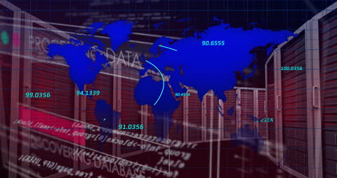 Global Data Network and Server Connectivity Animation