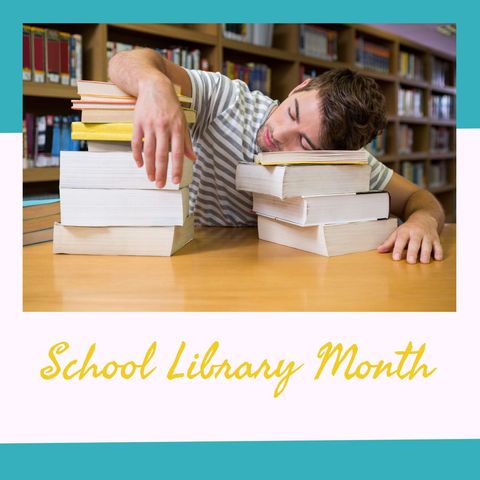 Exhausted Student Sleeping on Books in School Library - Download Free Stock Templates Pikwizard.com
