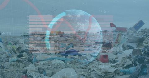 Futuristic Data Analysis Over Landfill Site Depicting Environmental Concerns - Download Free Stock Images Pikwizard.com