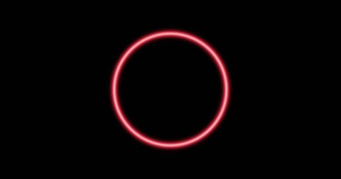 Glowing Pink Neon Circle on Black Background