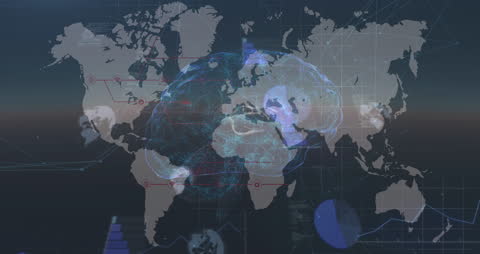 Global Data Network and Digital Interfaces Visualization