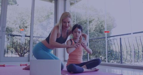 Mother and Daughter Yoga Session at Home, Embracing Wellness and Bonding