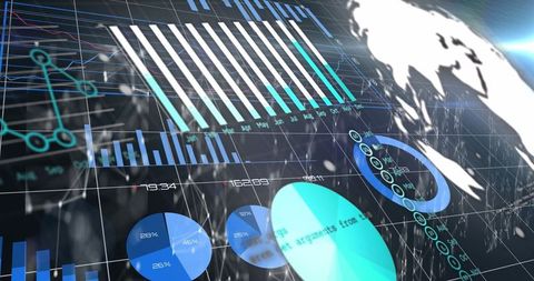 Dynamic digital financial data and global connections artwork