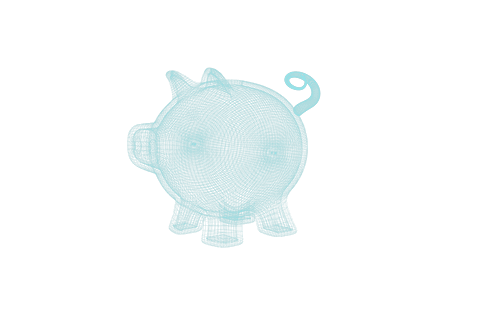 3d illustration of transparent piggy bank wireframe design - Download Free Stock Videos Pikwizard.com
