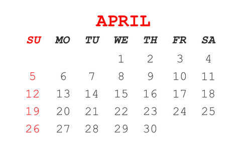 April Transparent Calendar Page Illustration - Download Free Stock Videos Pikwizard.com