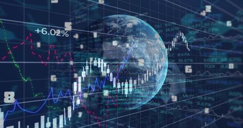 Global Financial Trends with Digital Visualization and Earth - Download Free Stock Images Pikwizard.com