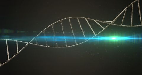 Dynamic dna structure with glowing light effect