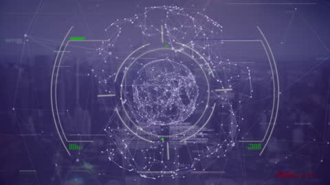 Futuristic Global Network Interface with Digital Data Points