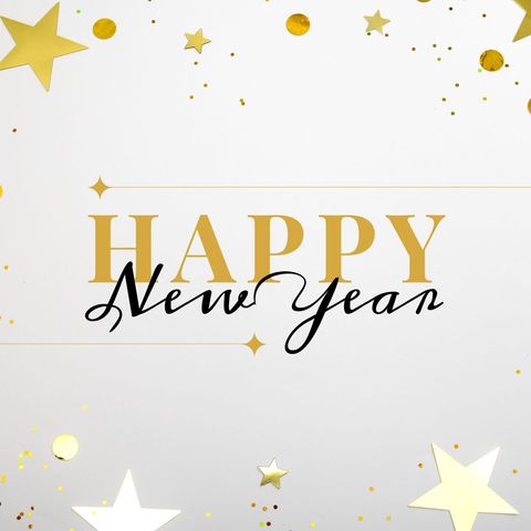 festive new year celebration card with golden stars - Download Free Stock Templates Pikwizard.com