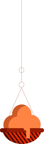 Abstract basket with melting scoop illustration on transparent background