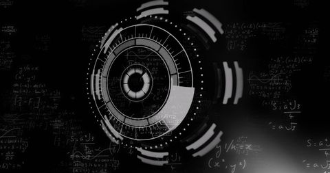 Futuristic Technology Interface with Equations on Black Background - Download Free Stock Images Pikwizard.com