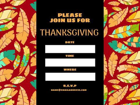 colorful thanksgiving invitation with autumn leaves design - Download Free Stock Templates Pikwizard.com