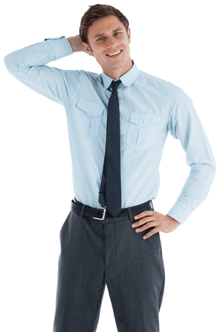 Transparent Smiling Businessman In Formal Attire