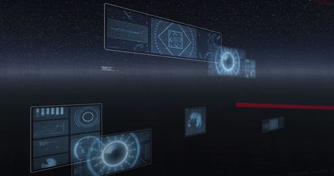 Futuristic Interface with Data Scanners in Space Setting - Download Free Stock Images Pikwizard.com