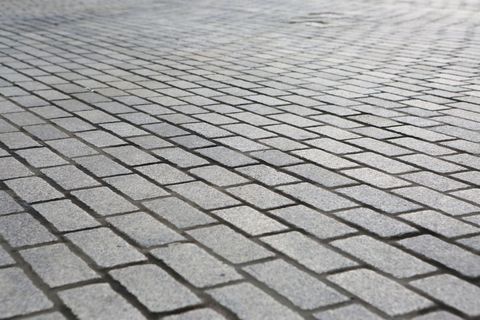 Close-Up of Vintage Cobblestone Pathway
