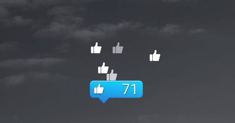 Social Media Likes Rising Against Dark Sky