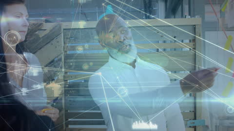 Office Teams Engaged in Advanced Technology and Network Solutions