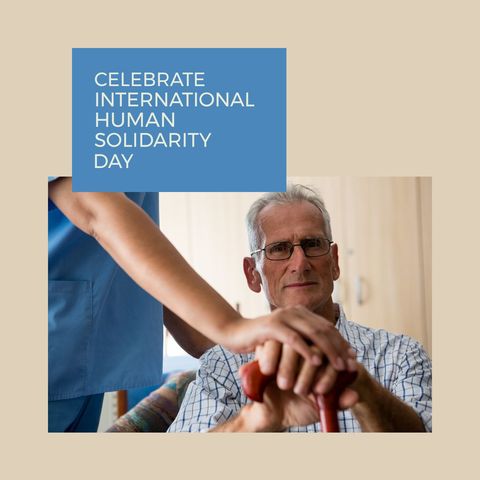 caring nurse supporting senior man for international human solidarity day - Download Free Stock Templates Pikwizard.com