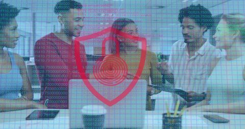 Cybersecurity in Diverse Business Team Meeting