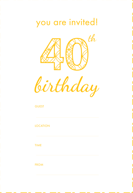 40th Birthday Invitation Template Transparent Background - Download Free Stock Videos Pikwizard.com