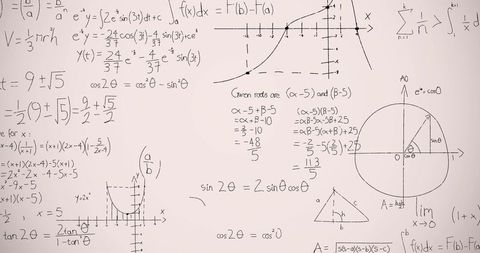 Mathematical Equations Overlay on White Background - Download Free Stock Images Pikwizard.com