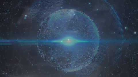 Digital Globe with Network Connections on Blue Background