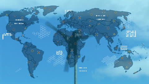 Global Technology Network and Renewable Energy Concept