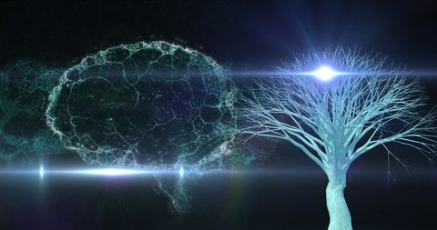 Innovative mind and nature concept illustration