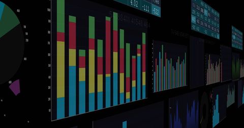 Dynamic Data Visualizations on Multiple Screens - Download Free Stock Images Pikwizard.com