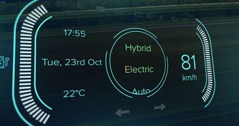 Futuristic Hybrid Vehicle Dashboard Interface Display - Download Free Stock Images Pikwizard.com