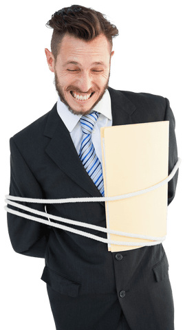 tied businessman with folder on transparent background - Download Free Stock Videos Pikwizard.com