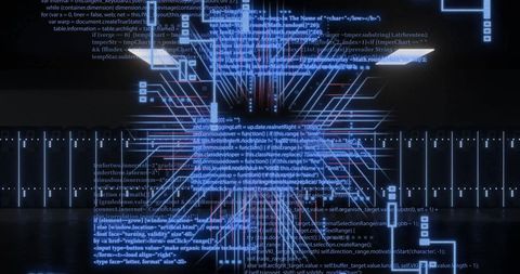 Digital Data Processing Overlays on Computer Servers - Download Free Stock Images Pikwizard.com