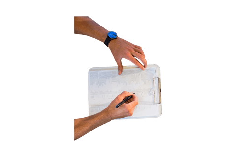 top view hands taking transparent notes on clipboard - Download Free Stock Videos Pikwizard.com