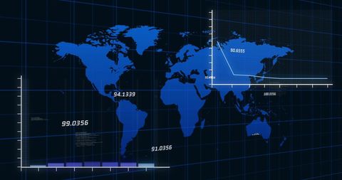 Global Financial Data Processing with Digital World Map - Download Free Stock Images Pikwizard.com