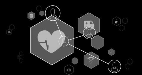 Digital Healthcare Network Concept with Connected Icons