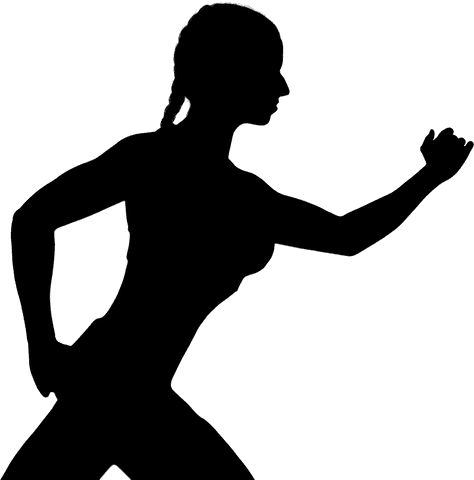 Transparent Female Runner Silhouette for Fitness Designs