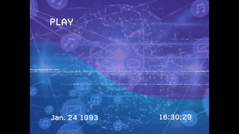 Abstract Digital Network with Tech Overlay and Glitch Effect