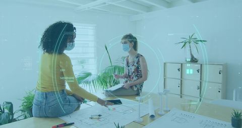 Augmented reality teamwork in a modern office setting